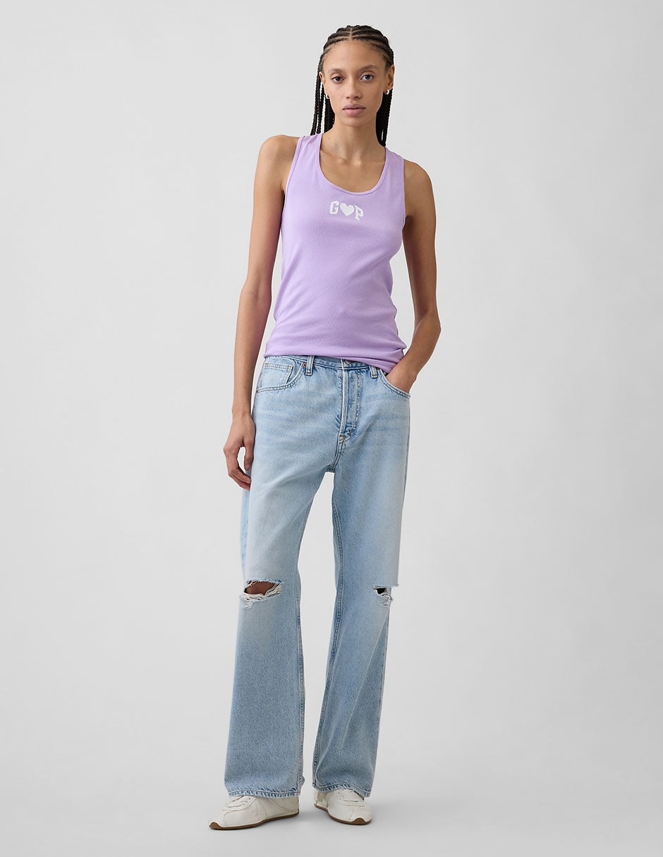 Playera tank cuello redondo para mujer