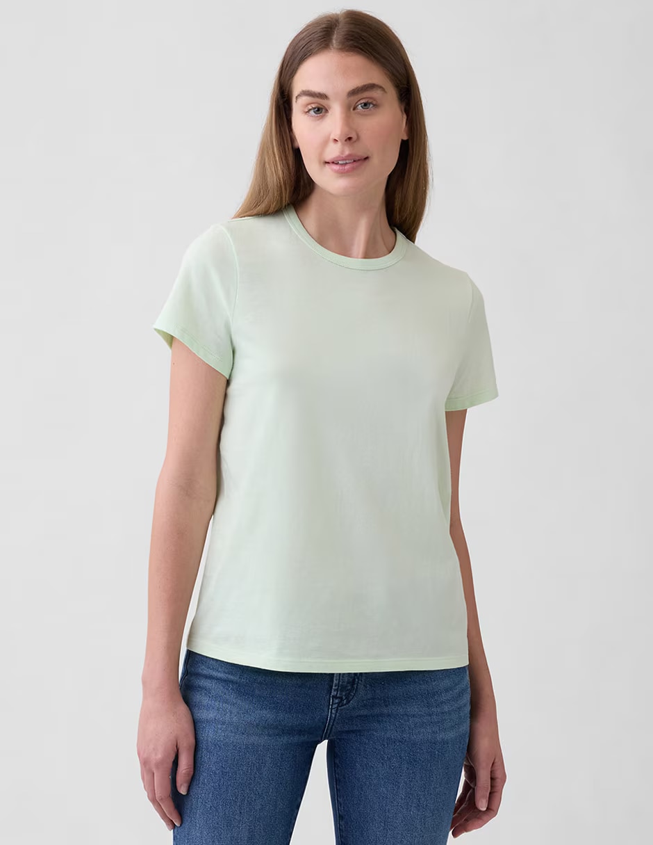 Playera manga corta cuello redondo para mujer