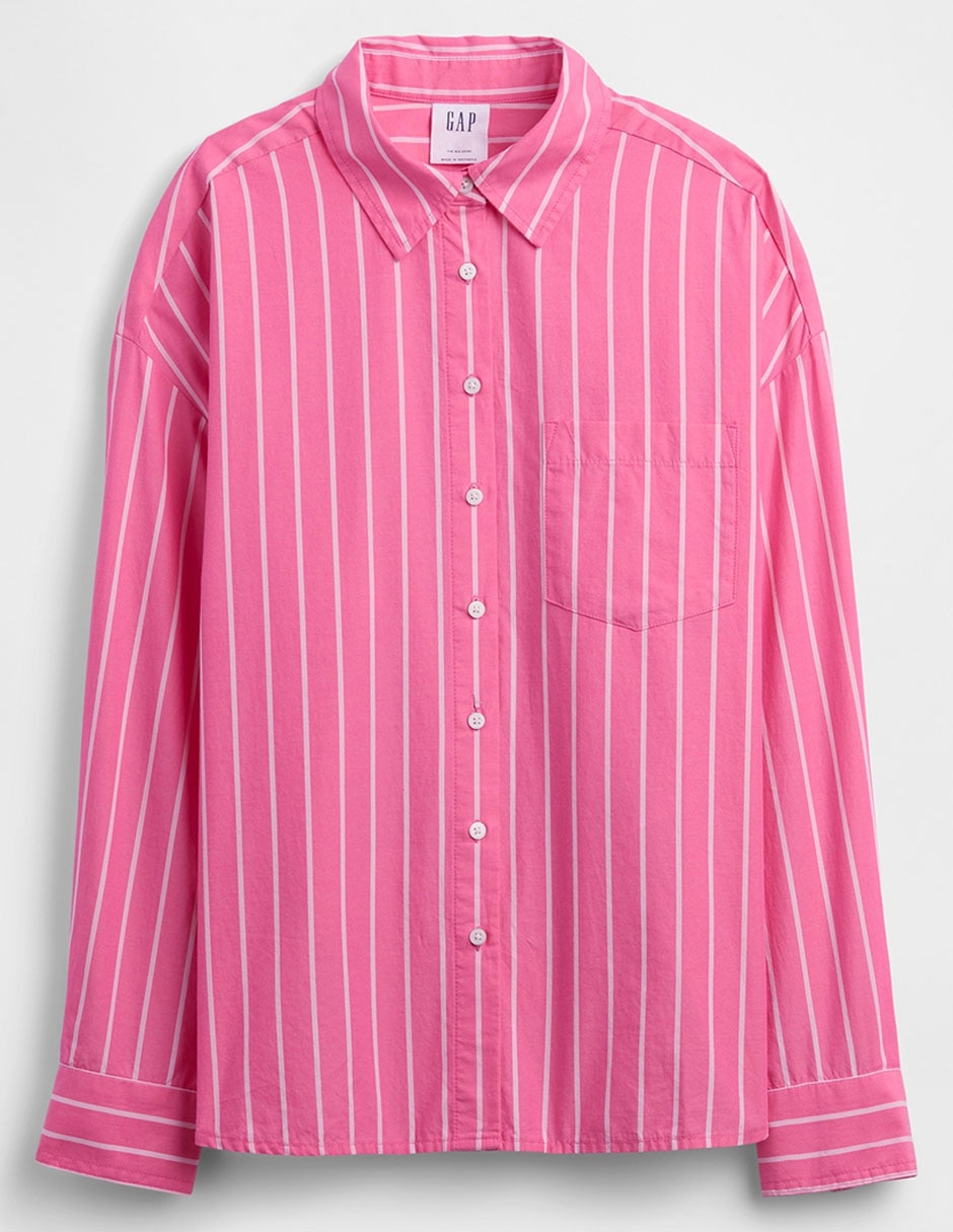 Camisa de algodón manga larga para mujer