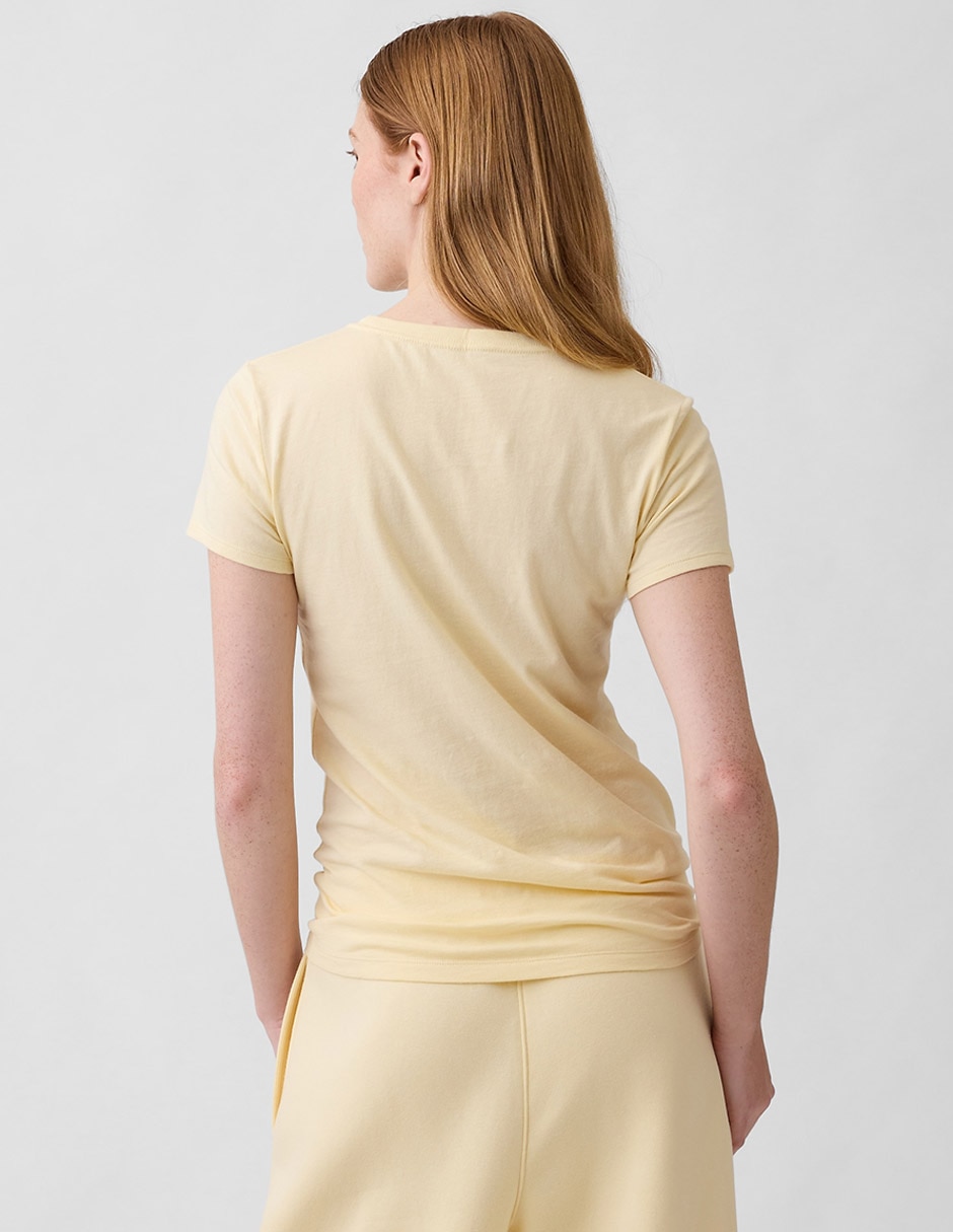 Playera manga corta cuello redondo para mujer