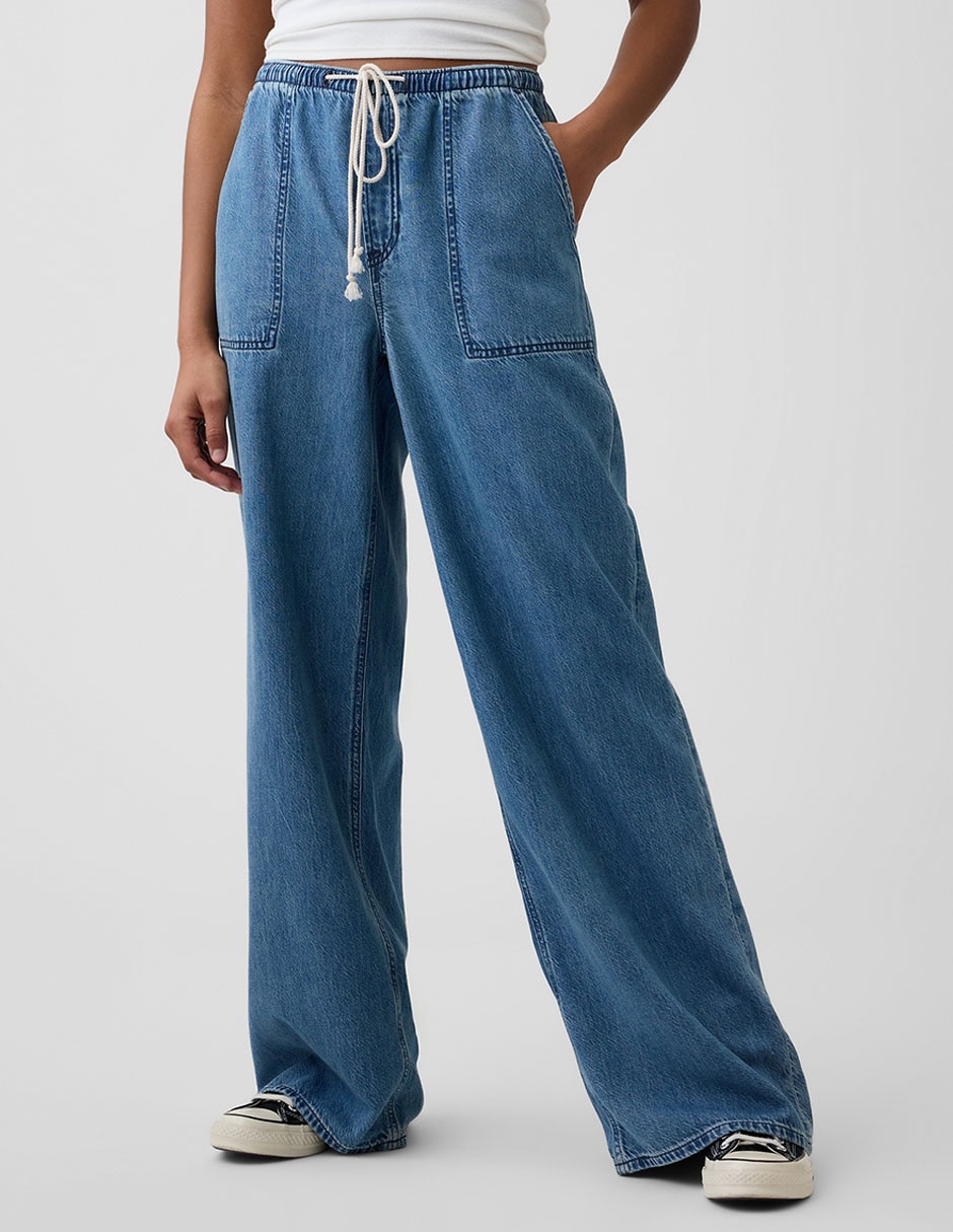 Jeans acampanado wide leg para mujer