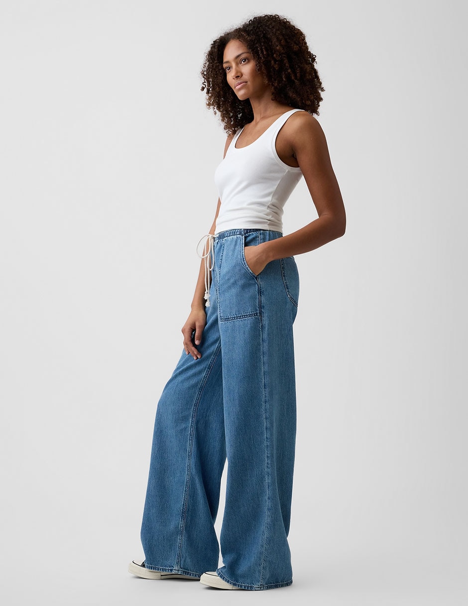 Jeans acampanado wide leg para mujer