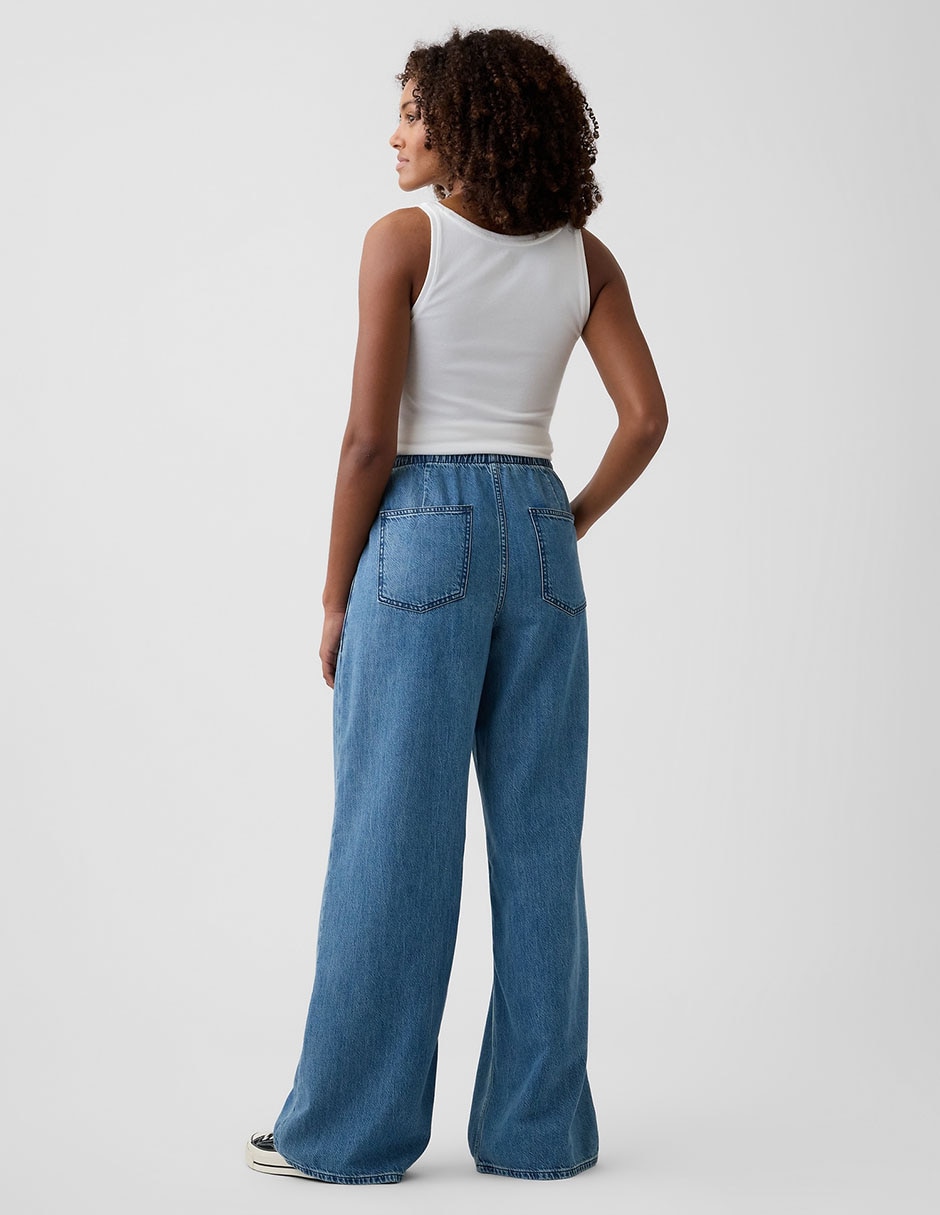 Jeans acampanado wide leg para mujer