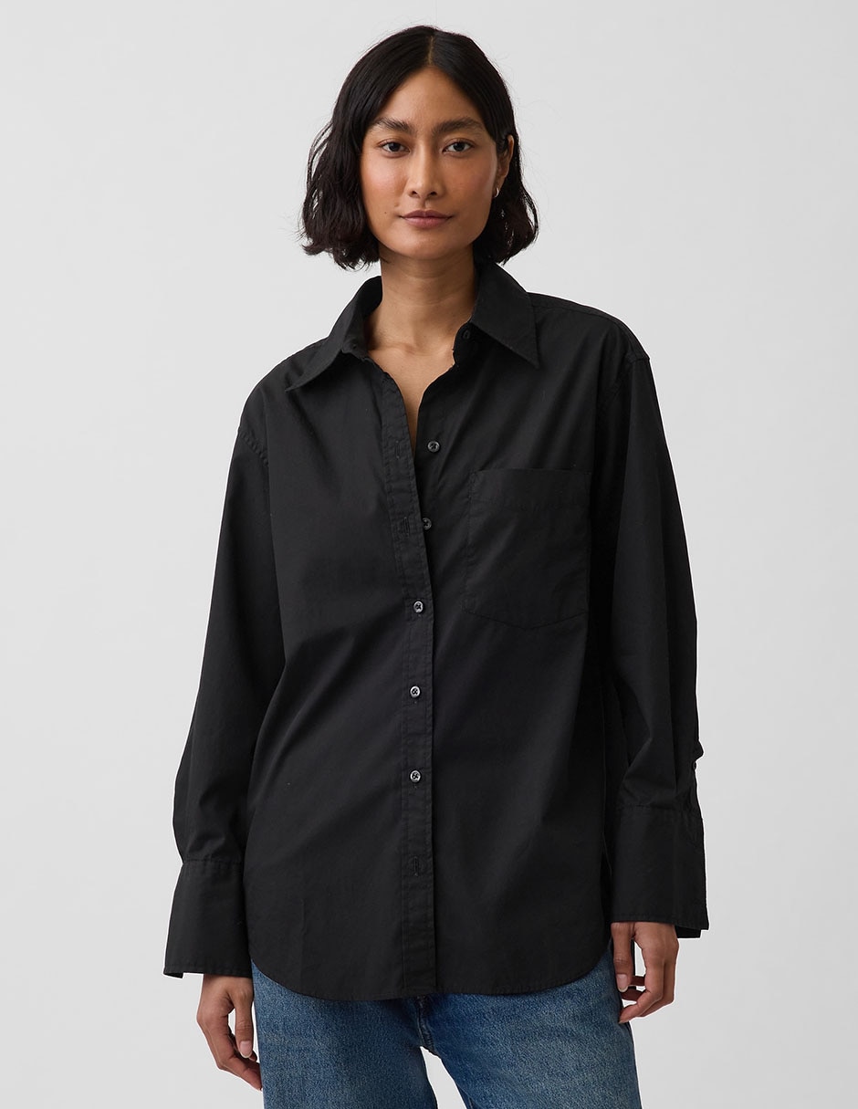 Camisa de algodón manga larga para mujer