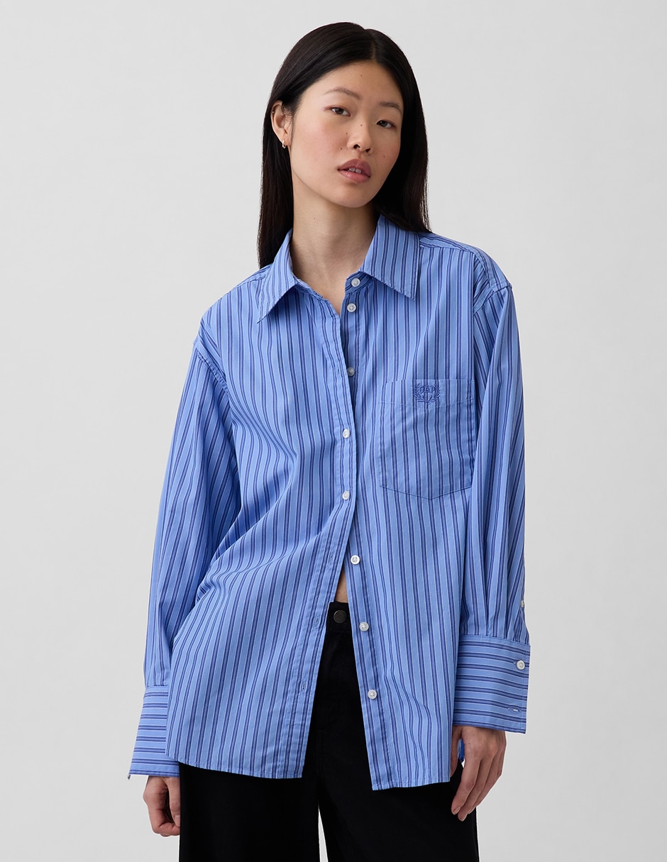 Camisa de algodón manga larga para mujer
