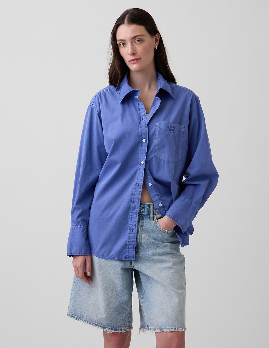 Camisa de algodón manga larga para mujer Camisa de algodón manga larga para mujer