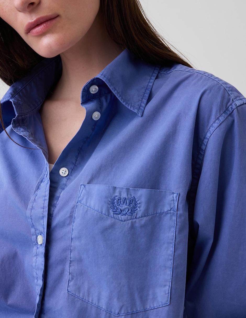 Camisa de algodón manga larga para mujer 4