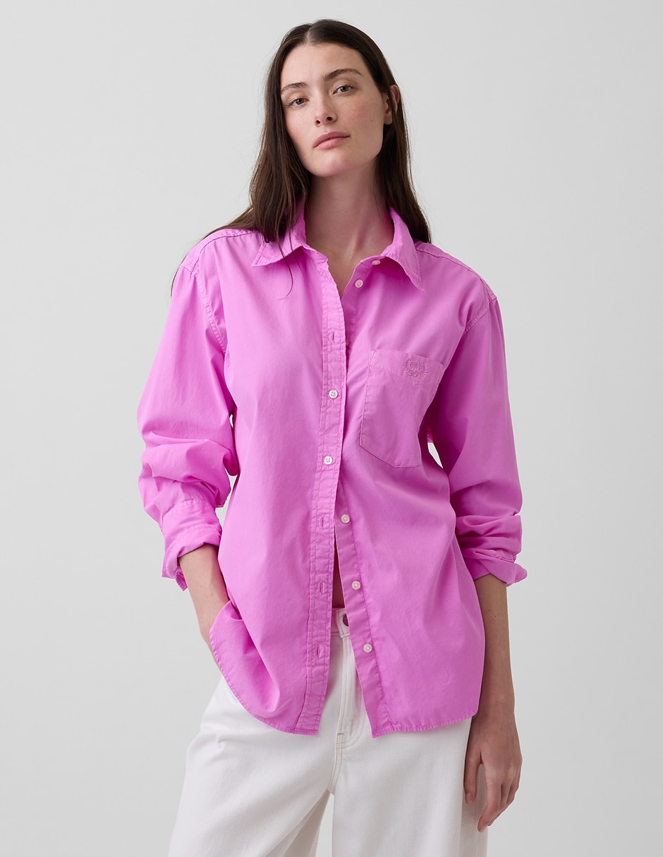 Camisa de algodón manga larga para mujer Camisa de algodón manga larga para mujer