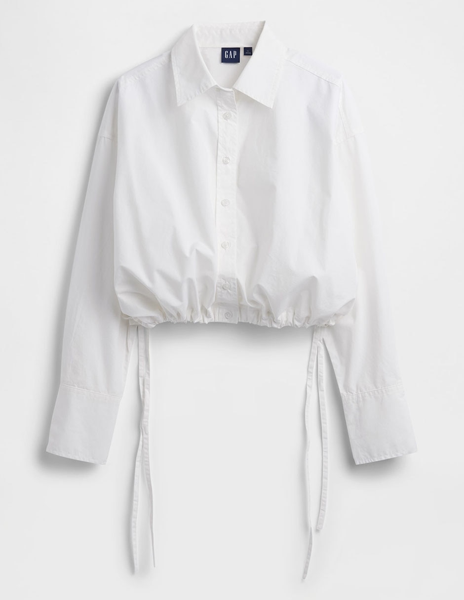 Camisa de algodón manga larga para mujer