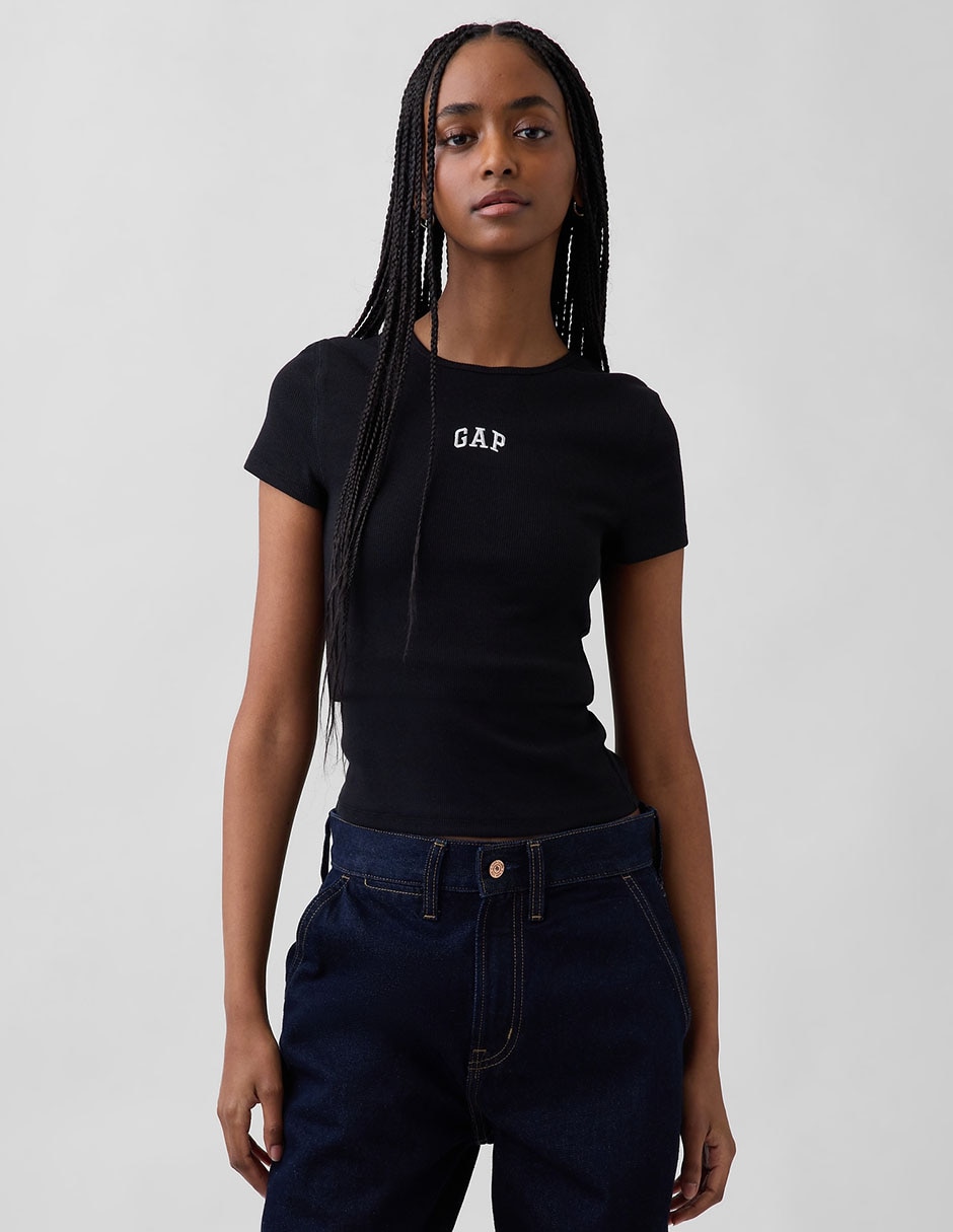 Playera manga corta cuello redondo para mujer