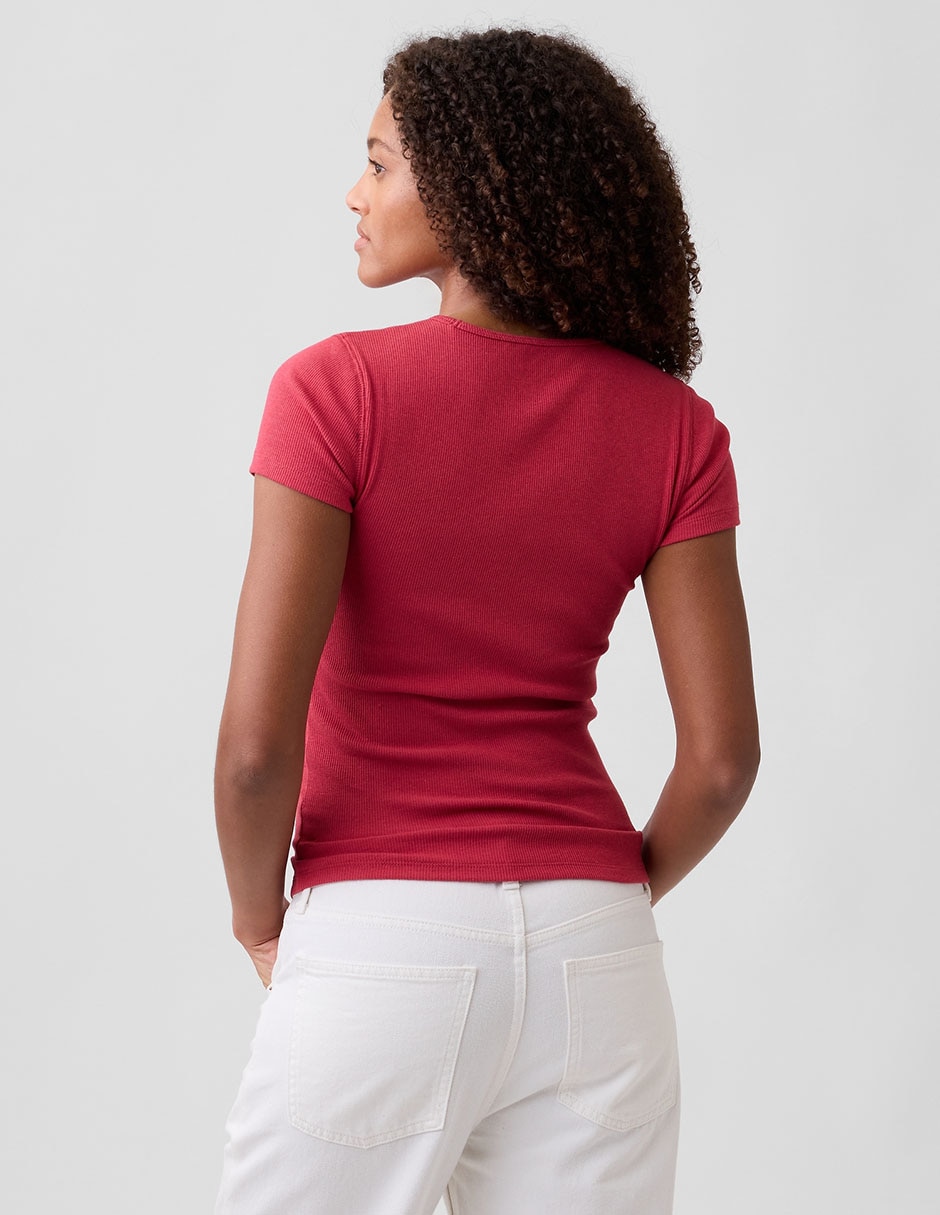 Playera manga corta cuello redondo mujer 5