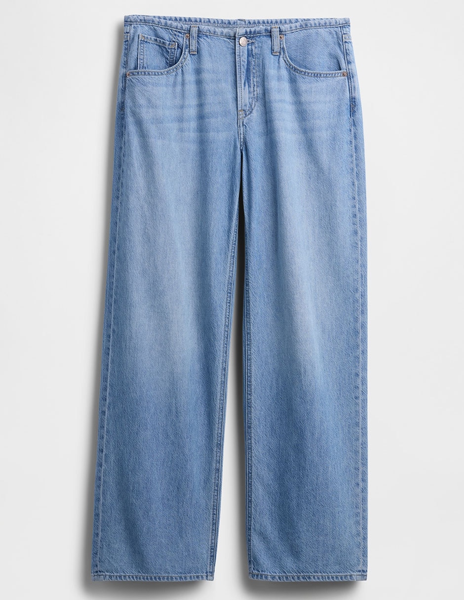 Jeans loose corte a la cadera para mujer