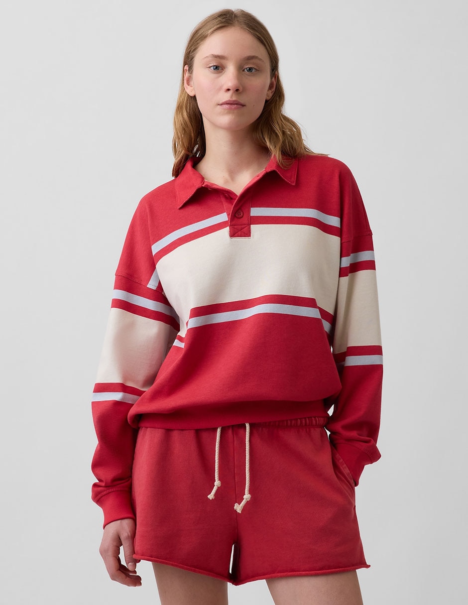 Sudadera a rayas abierto para mujer