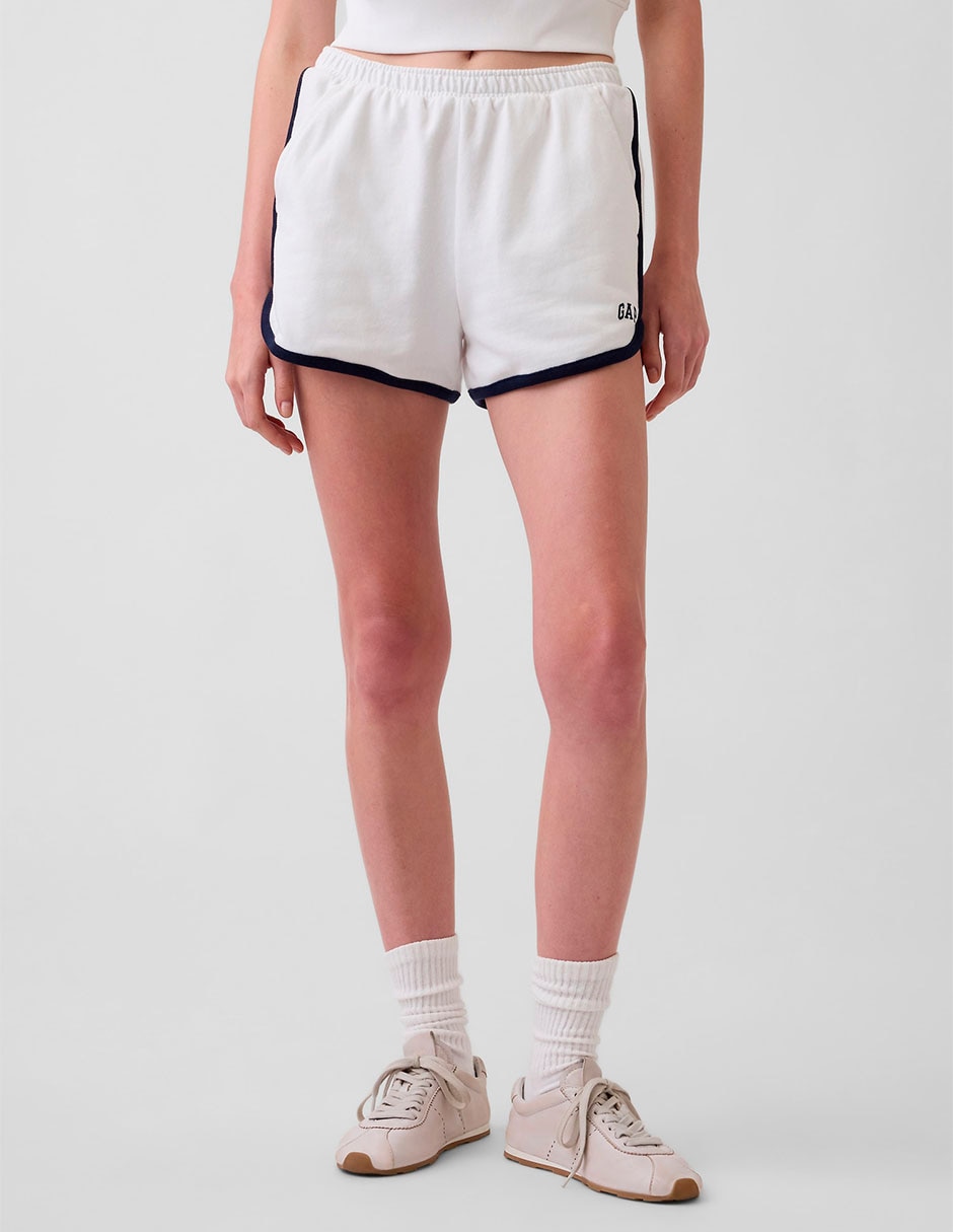 Short mezcla de materiales para mujer 2