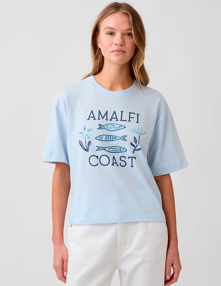 Playera manga corta cuello redondo para mujer Playera manga corta cuello redondo para mujer