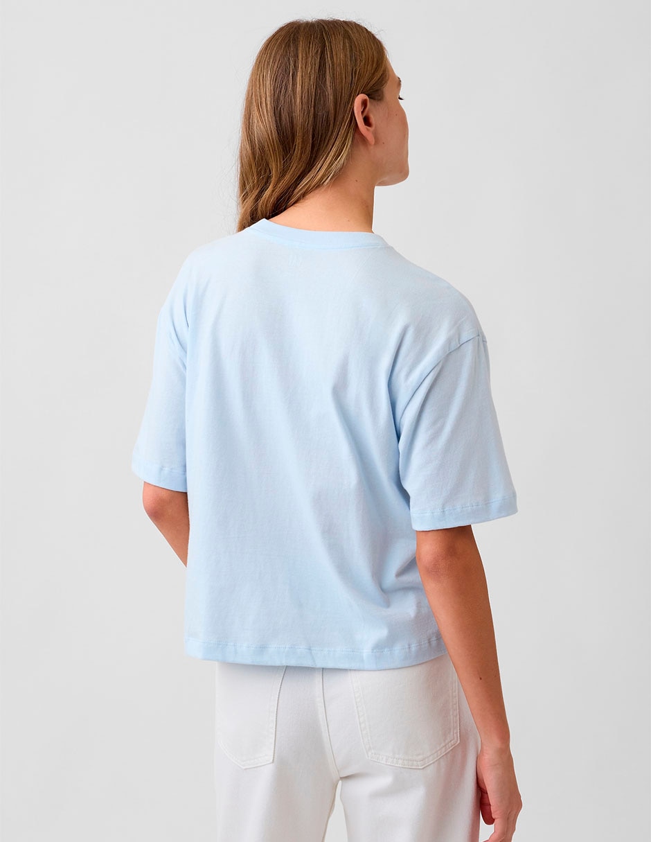 Playera manga corta cuello redondo para mujer