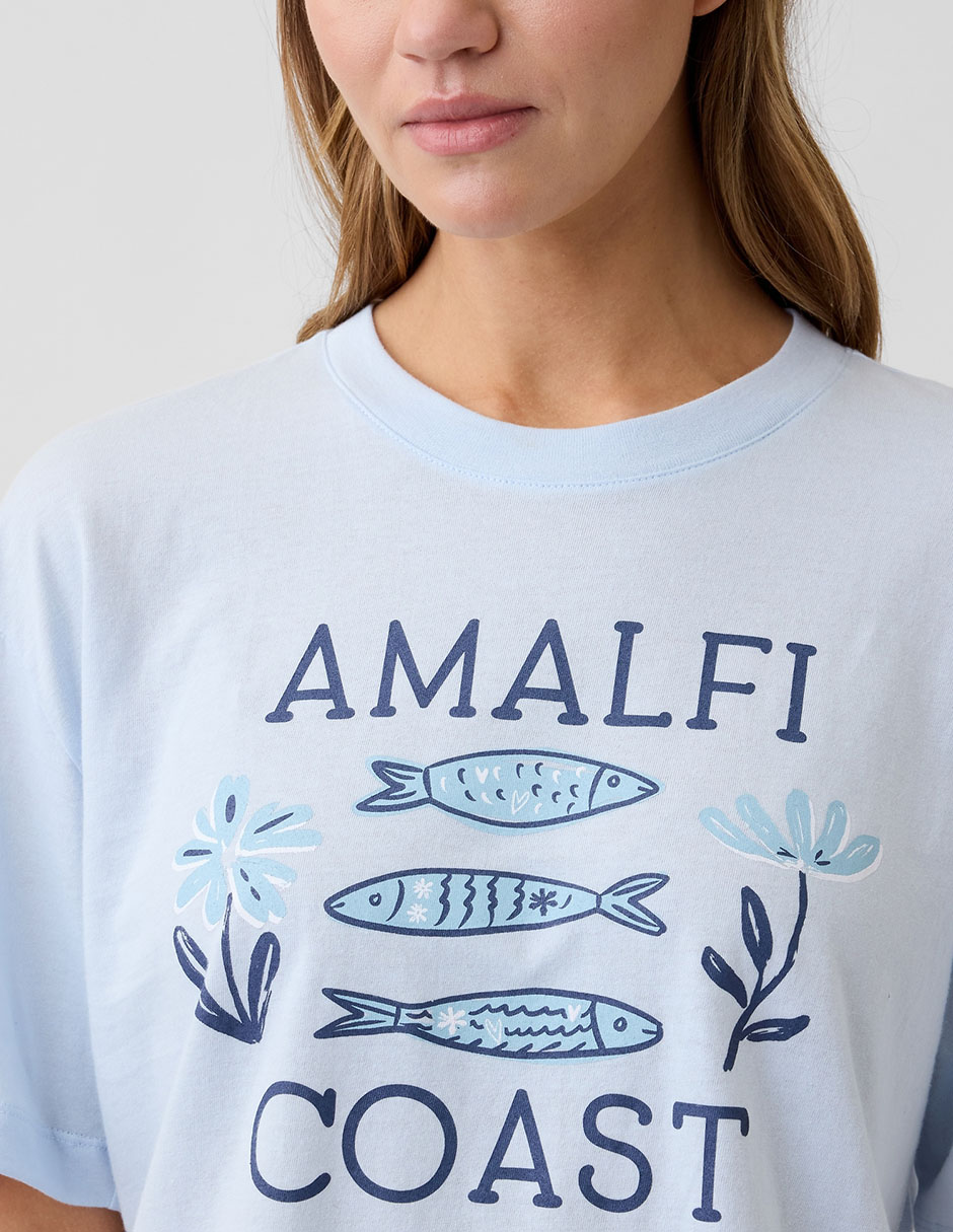 Playera manga corta cuello redondo para mujer