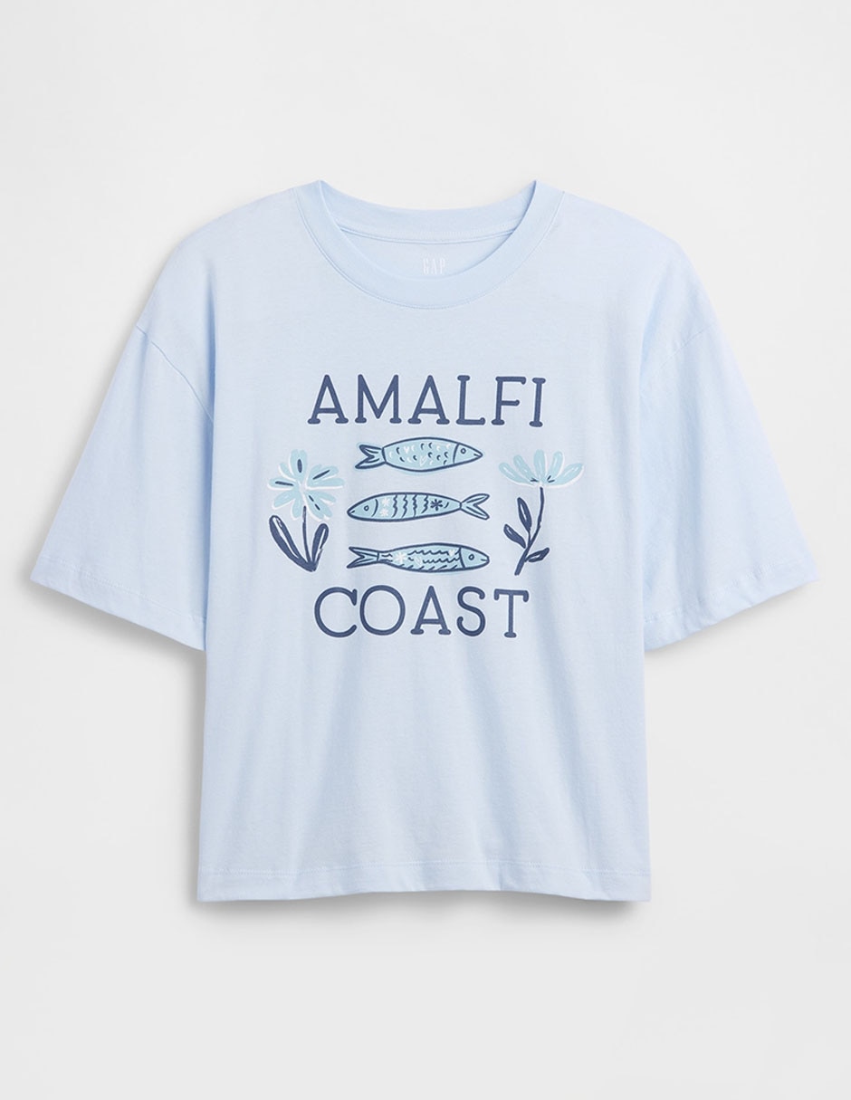 Playera manga corta cuello redondo para mujer