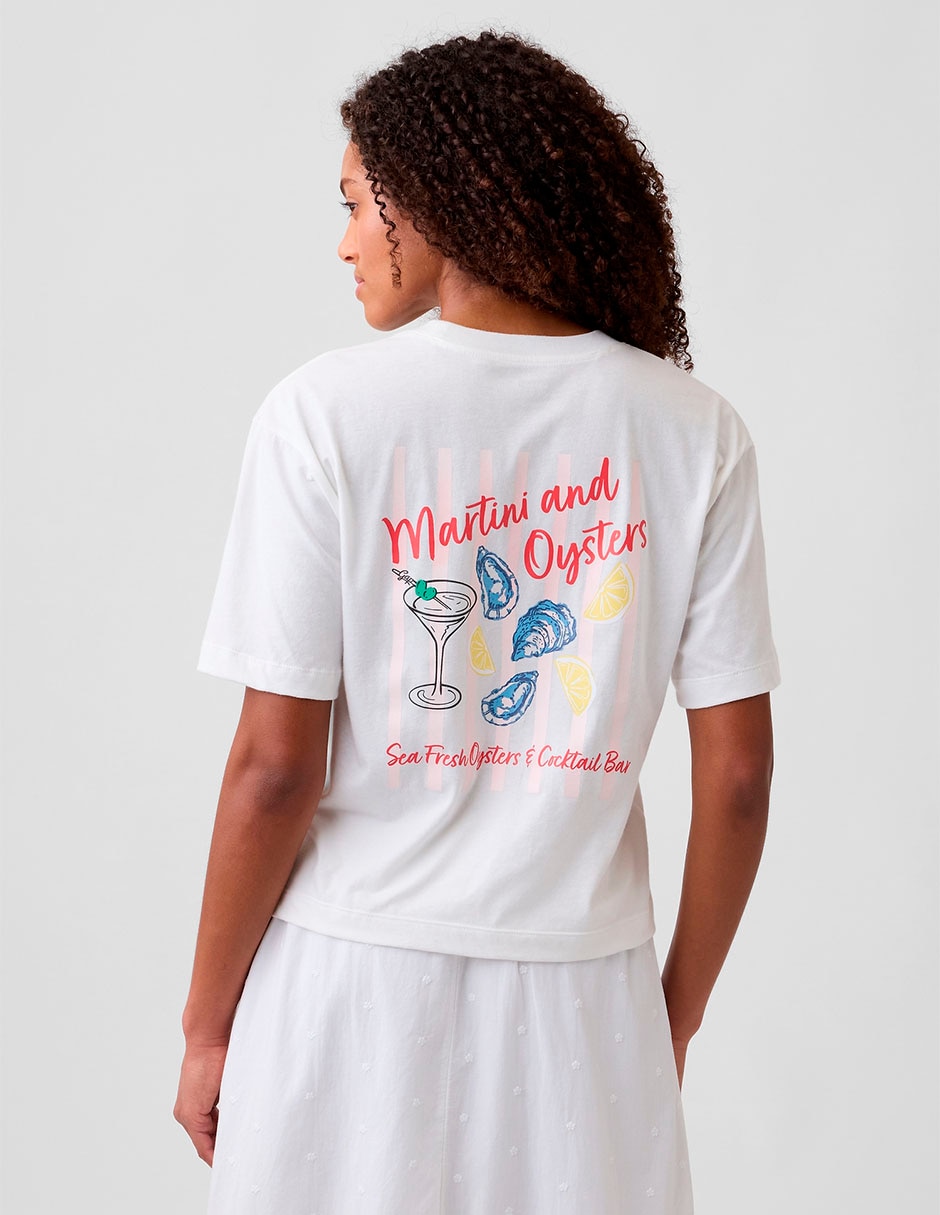 Playera manga corta cuello redondo mujer