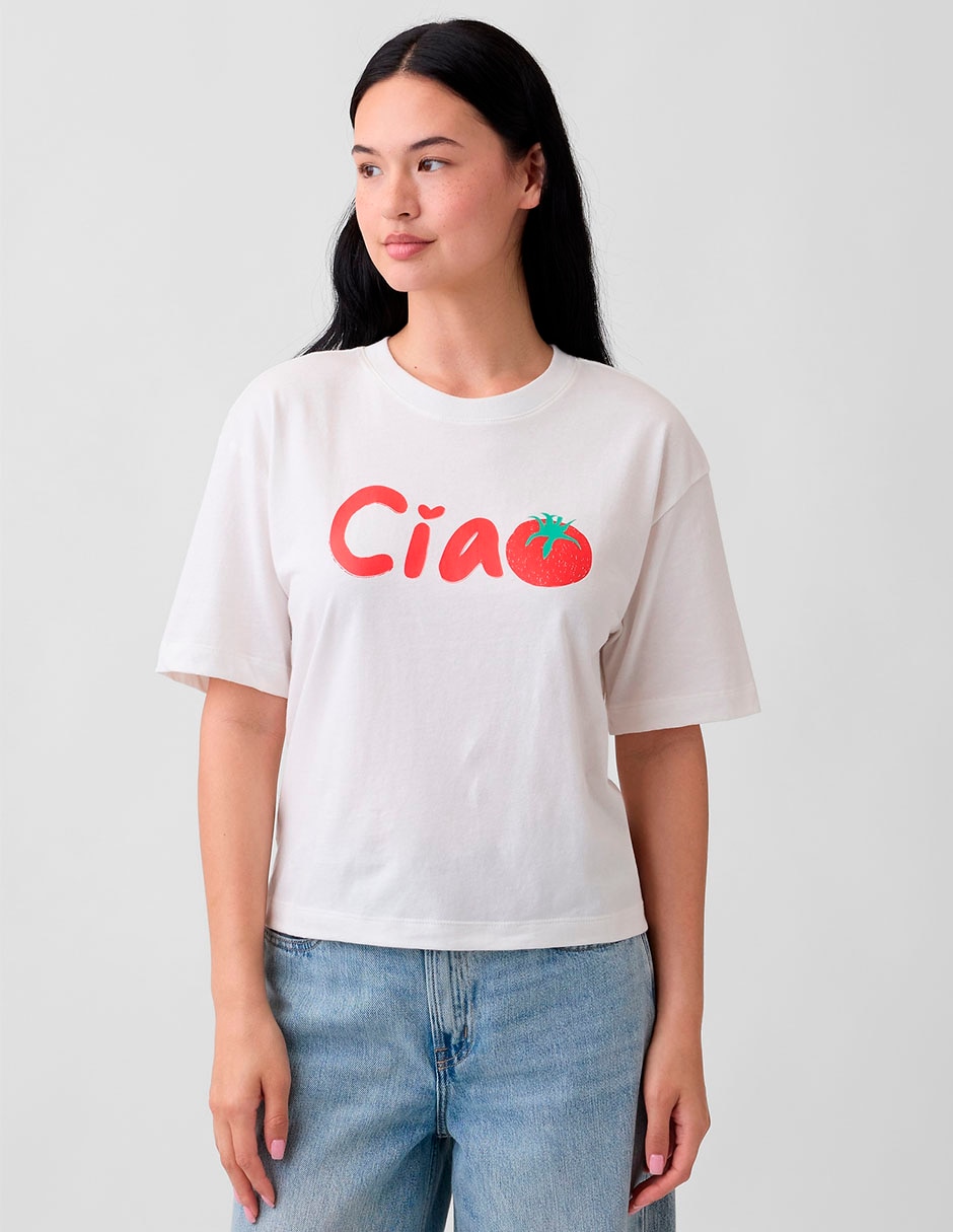 Playera manga corta cuello redondo para mujer Playera manga corta cuello redondo para mujer