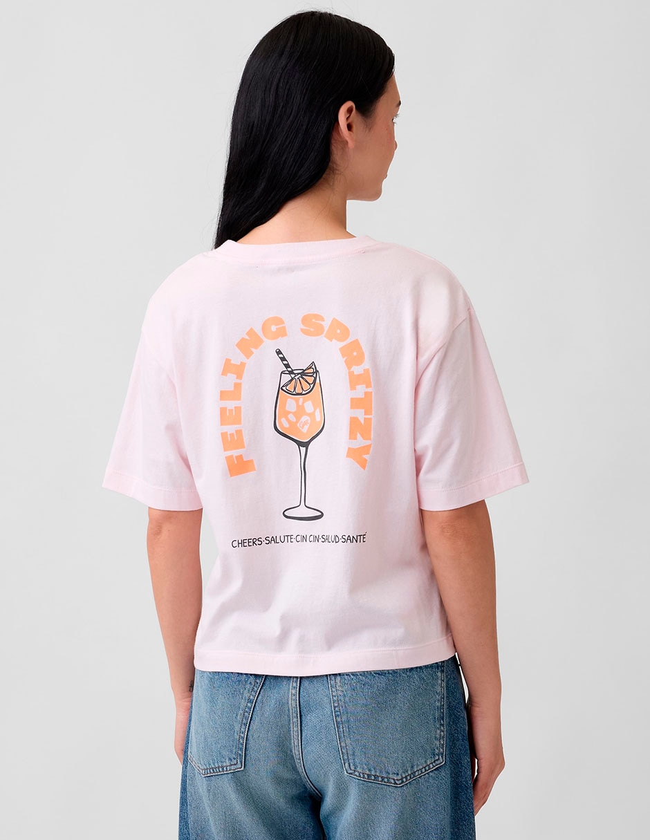 Playera manga corta cuello redondo para mujer 6