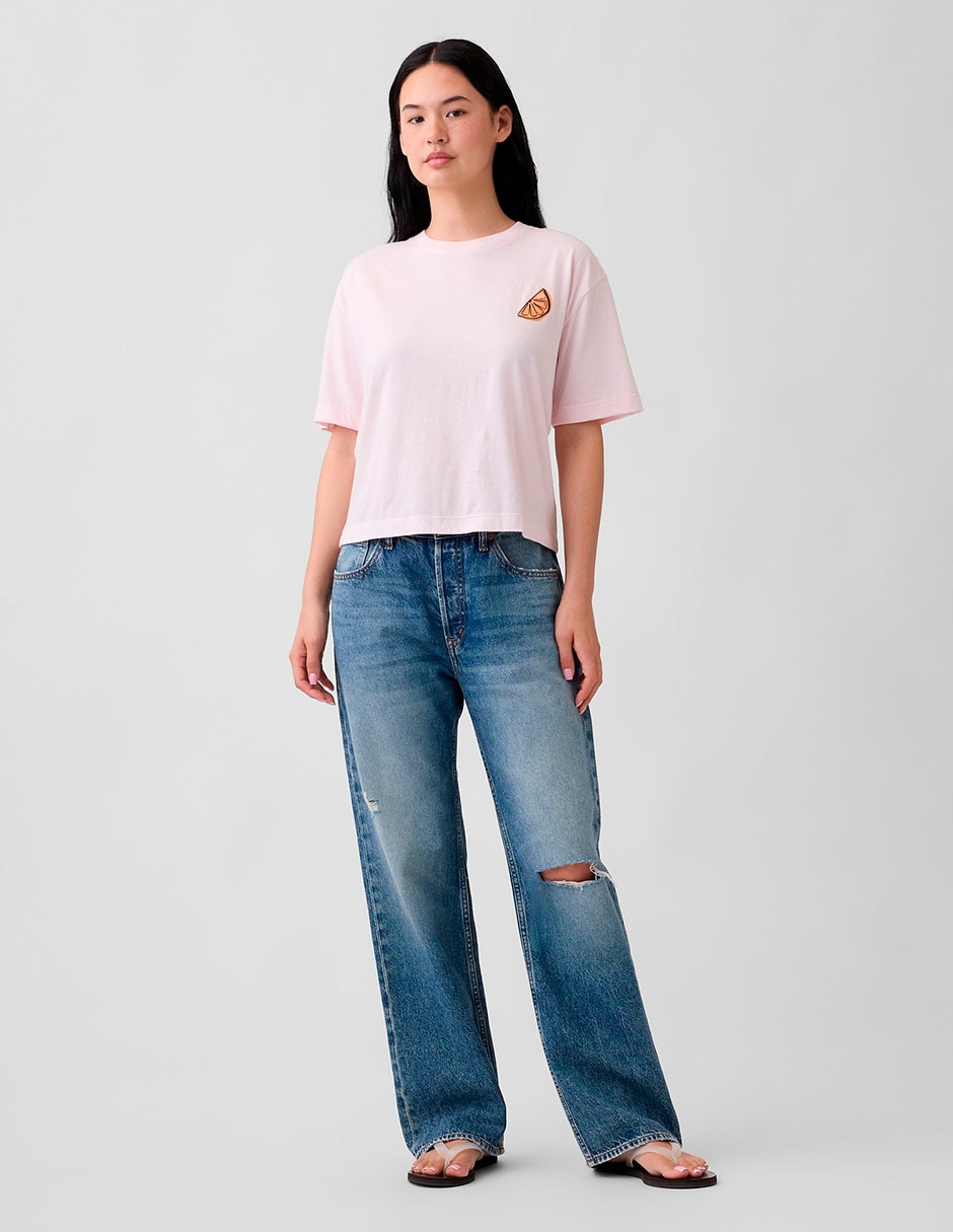 Playera manga corta cuello redondo para mujer 3