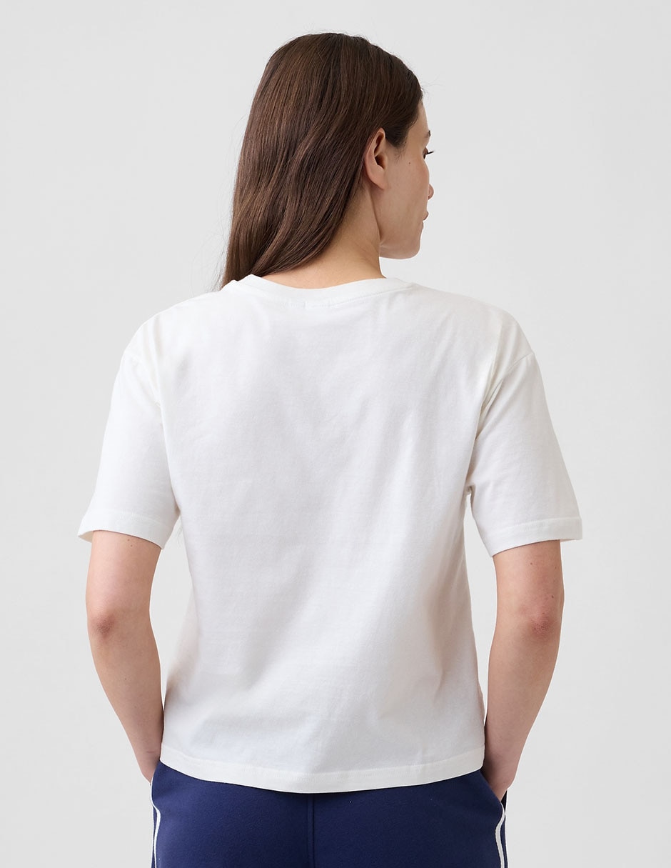Playera manga corta Snoopy cuello redondo para mujer