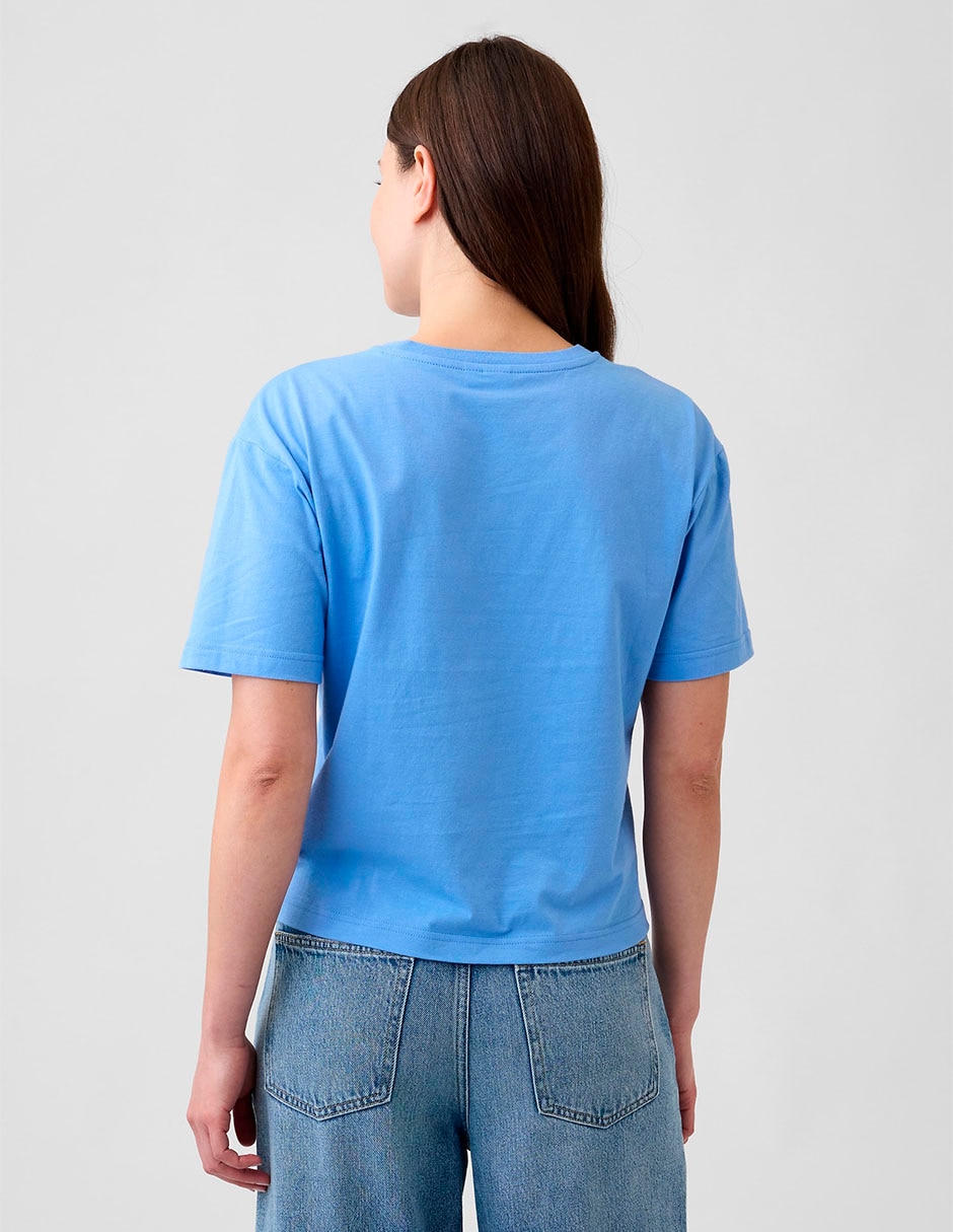 Playera manga corta snoopy cuello redondo para mujer
