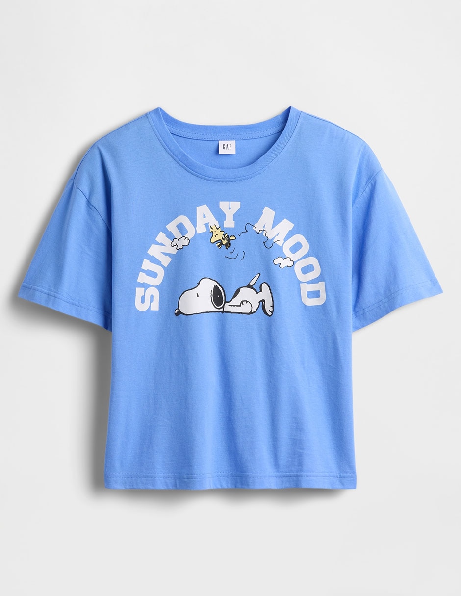 Playera manga corta snoopy cuello redondo para mujer