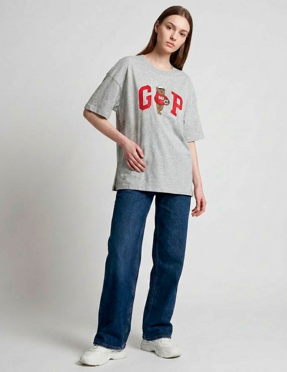 Playera manga al codo cuello redondo para mujer