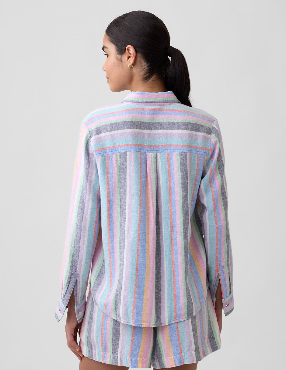 Camisa de algodón manga larga para mujer