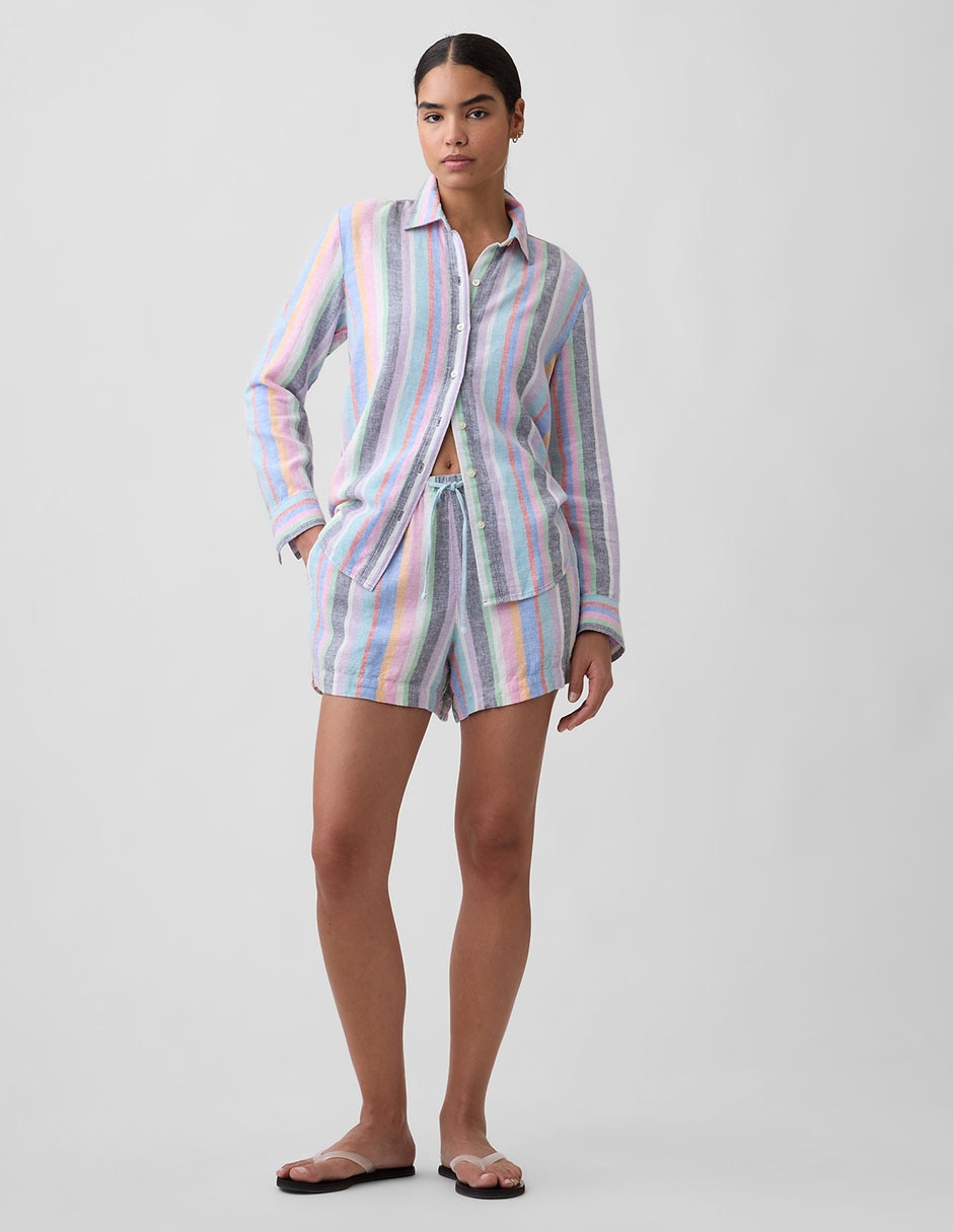Camisa de algodón manga larga para mujer