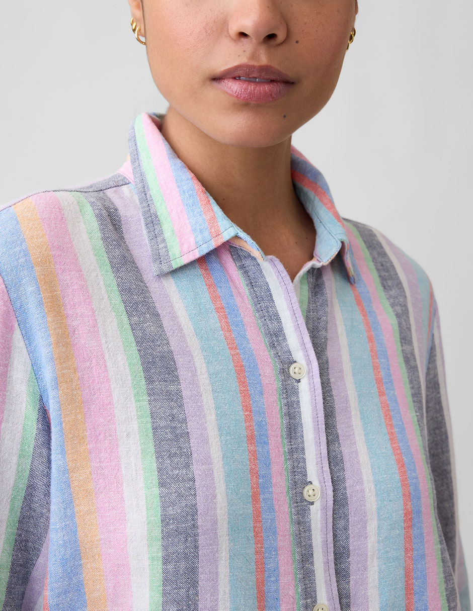 Camisa de algodón manga larga para mujer