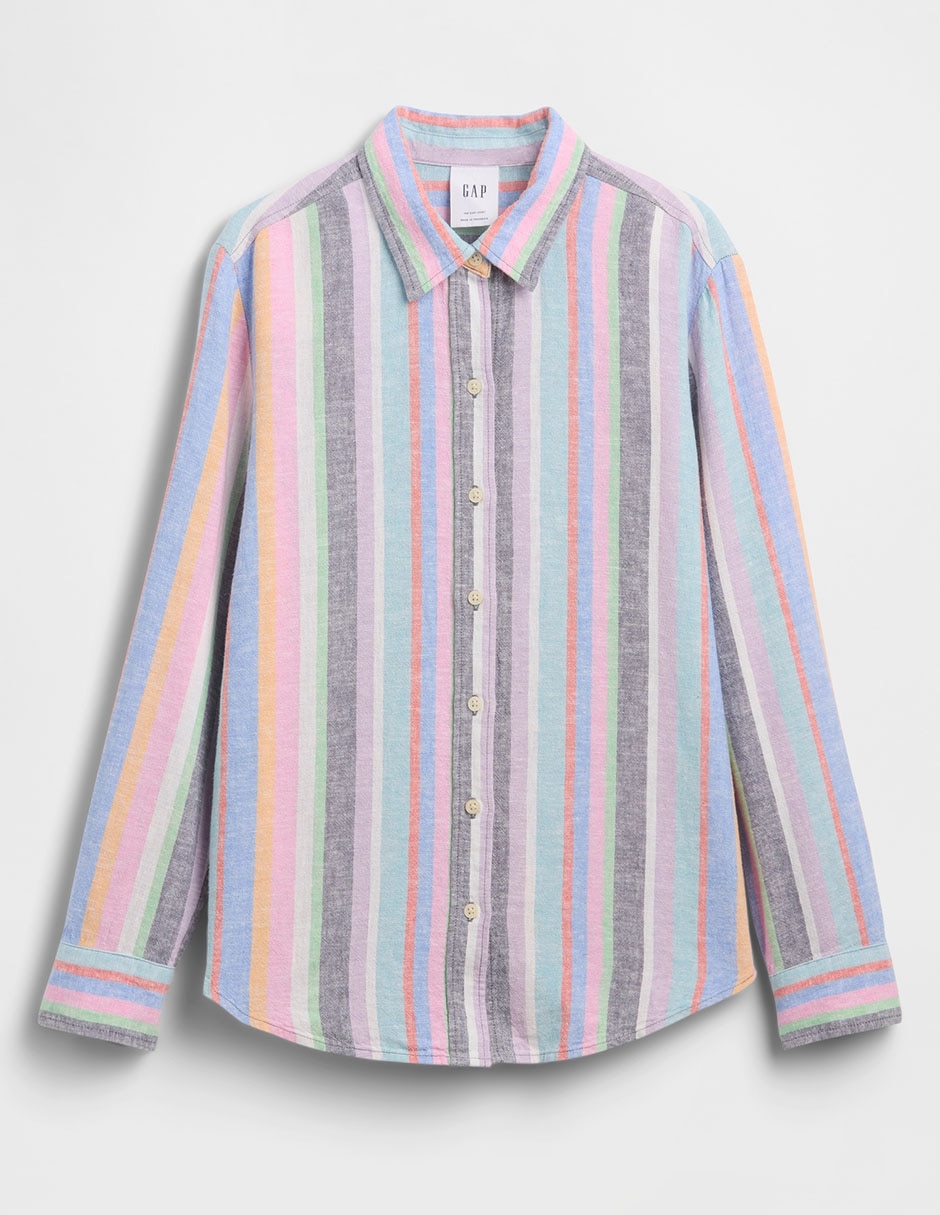 Camisa de algodón manga larga para mujer