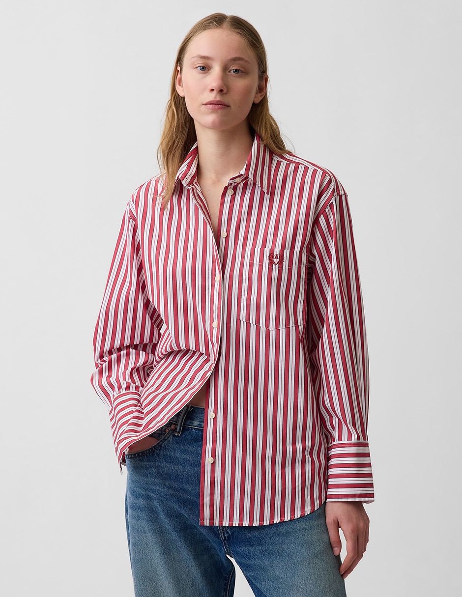 Camisa de algodón manga larga para mujer
