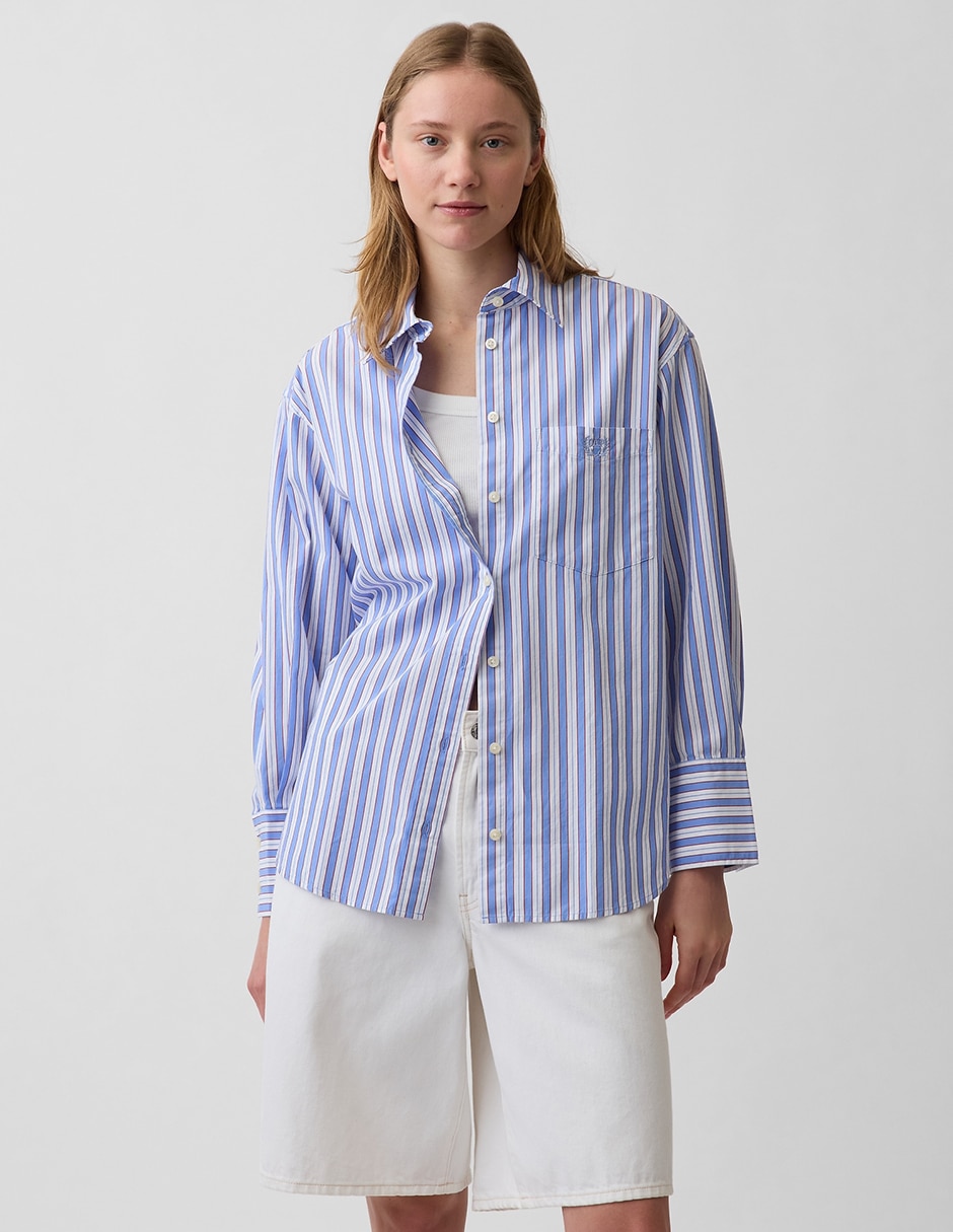 Camisa de algodón manga larga para mujer Camisa de algodón manga larga para mujer