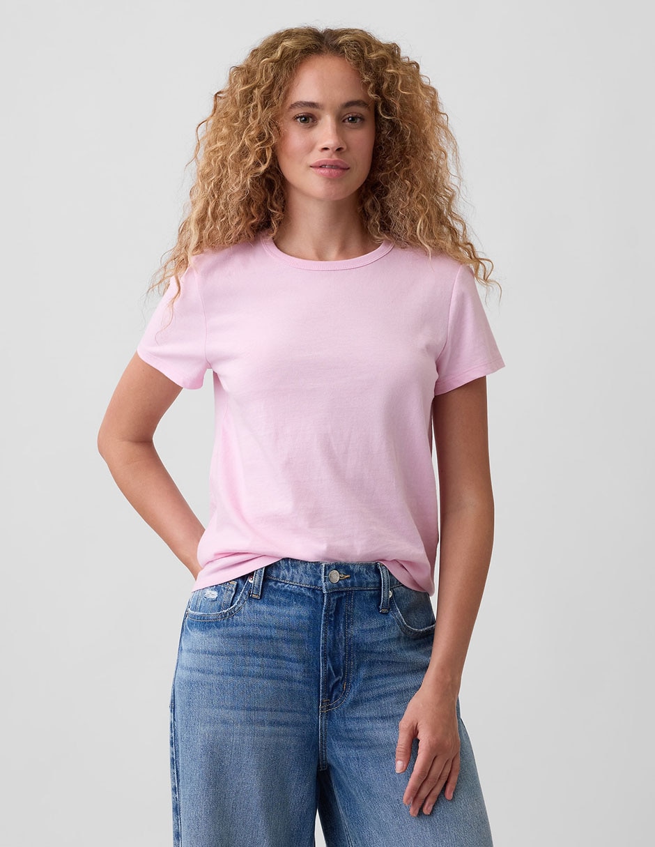 Playera manga corta cuello redondo para mujer Playera manga corta cuello redondo para mujer