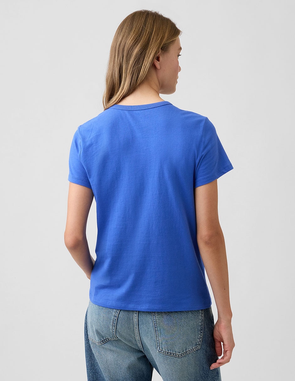 Playera manga corta cuello redondo para mujer
