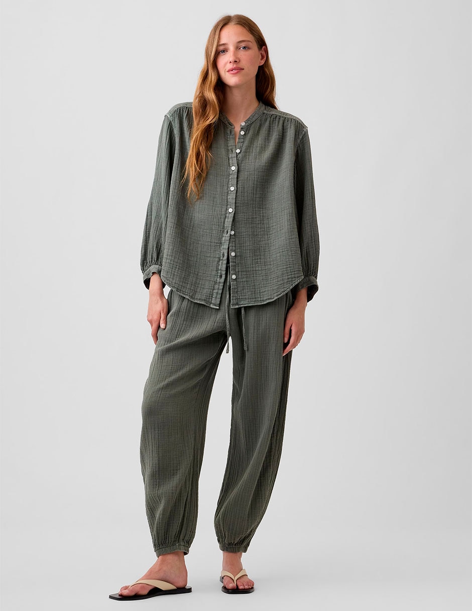Pantalón baggy de algodón para mujer 1