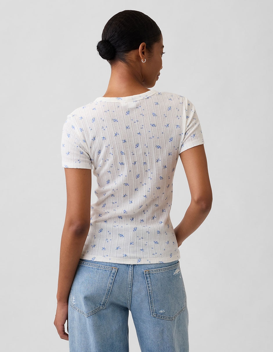 Playera manga corta cuello redondo para mujer 2