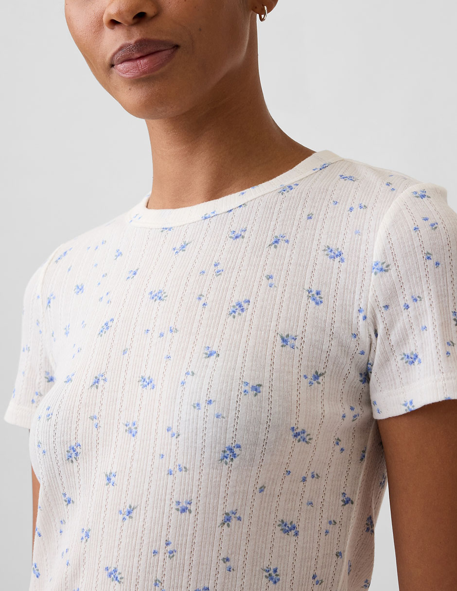 Playera manga corta cuello redondo para mujer 4