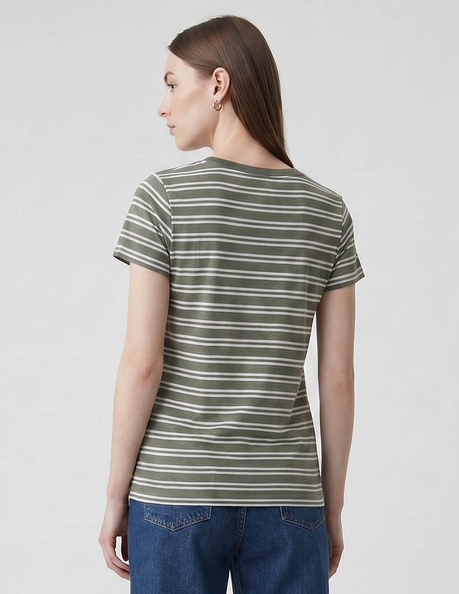 Playera manga corta cuello v para mujer