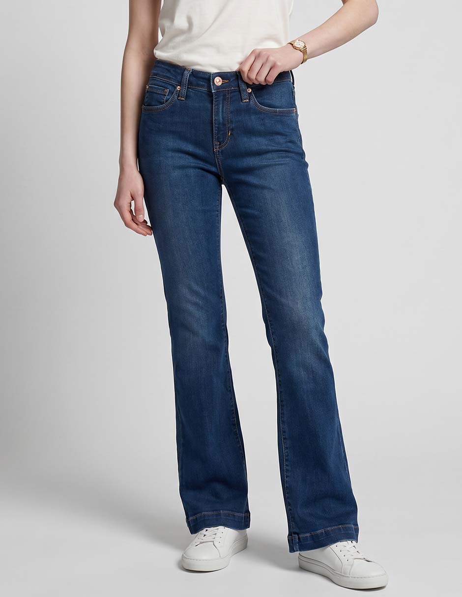 Jeans loose corte cintura para mujer