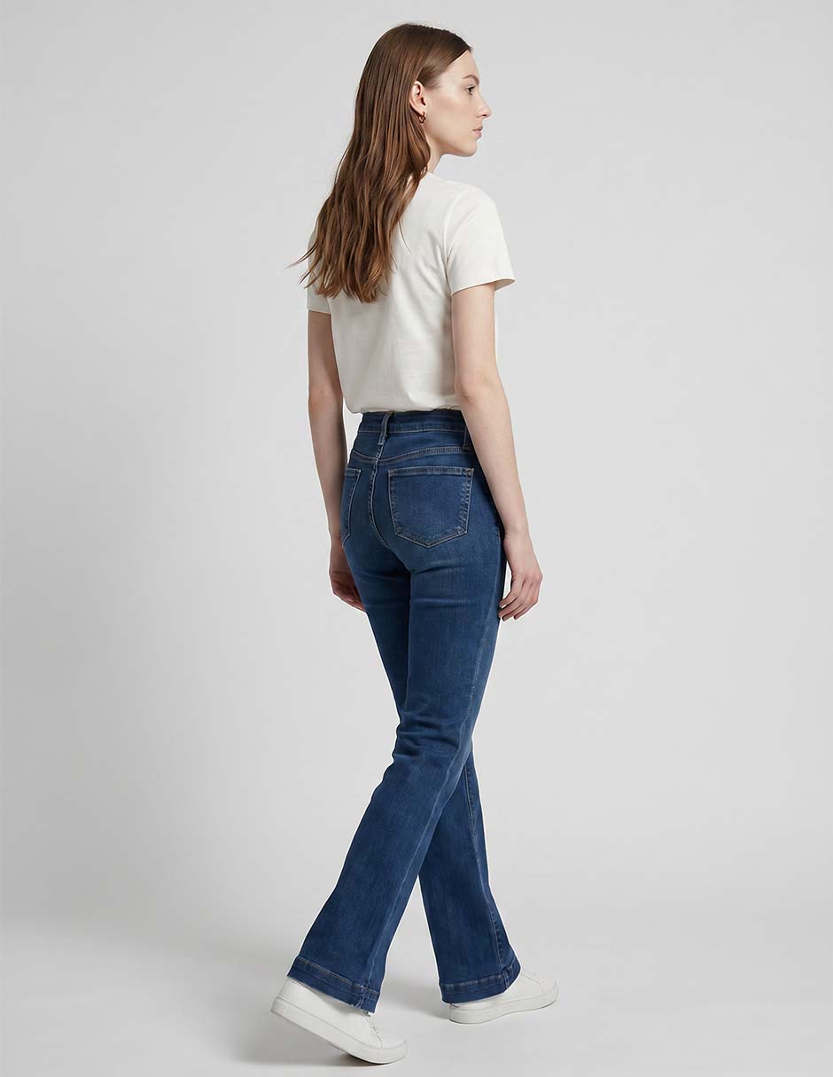 Jeans loose corte cintura para mujer