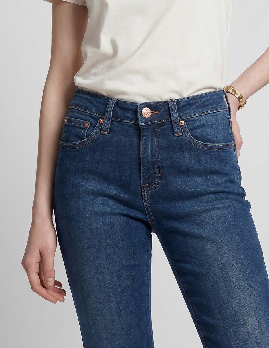 Jeans loose corte cintura para mujer