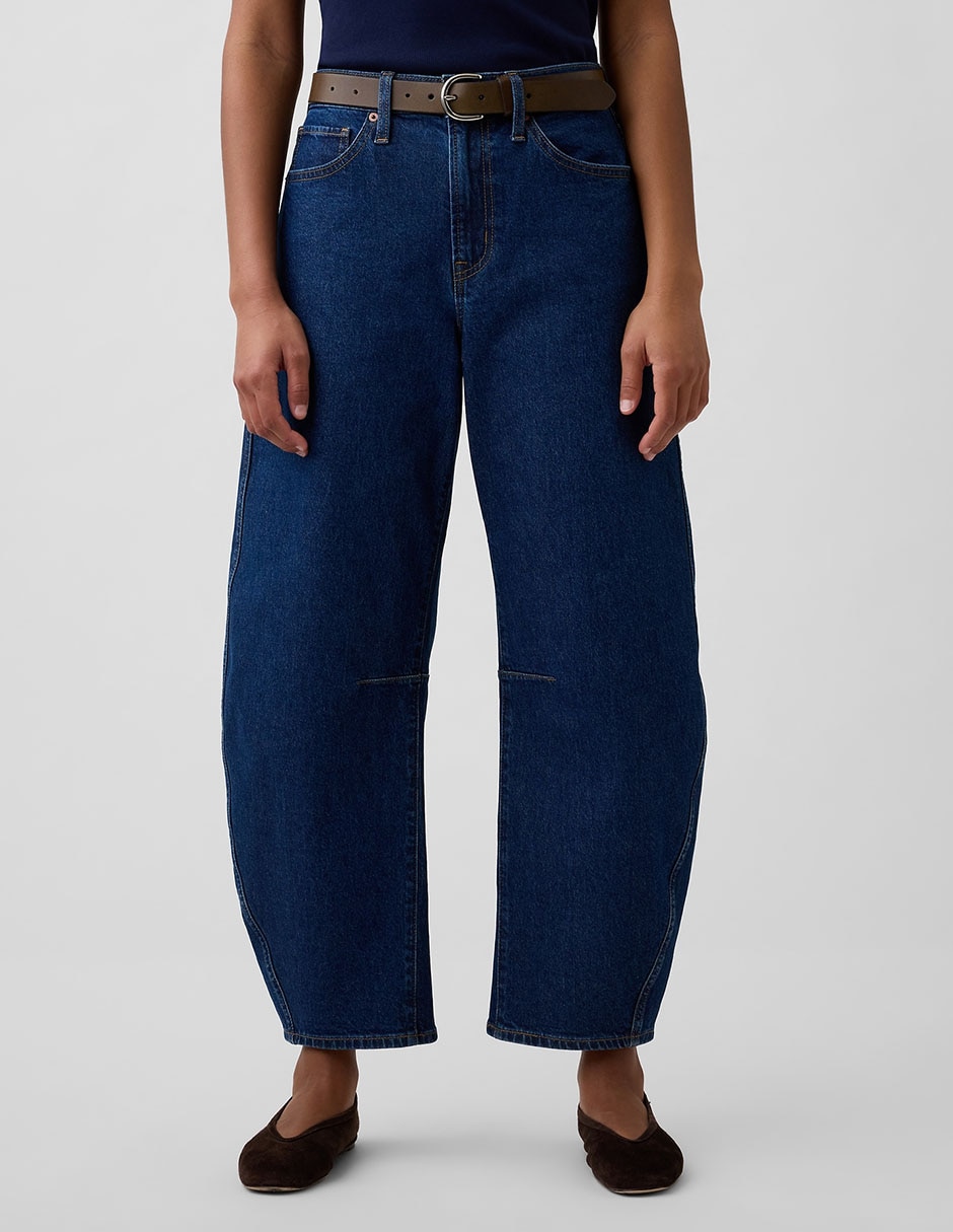 Jeans relaxed barrel para mujer 2