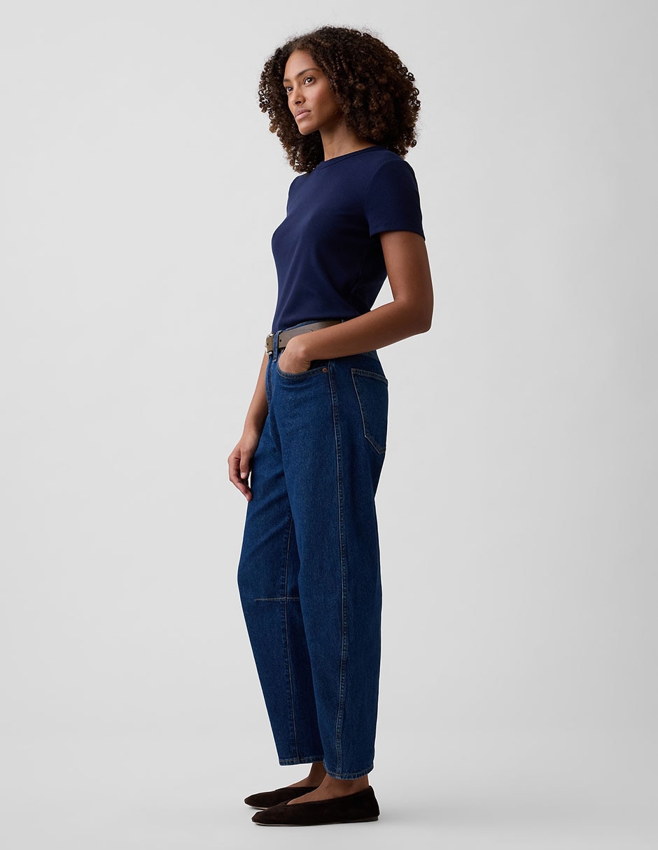 Jeans relaxed barrel para mujer 3