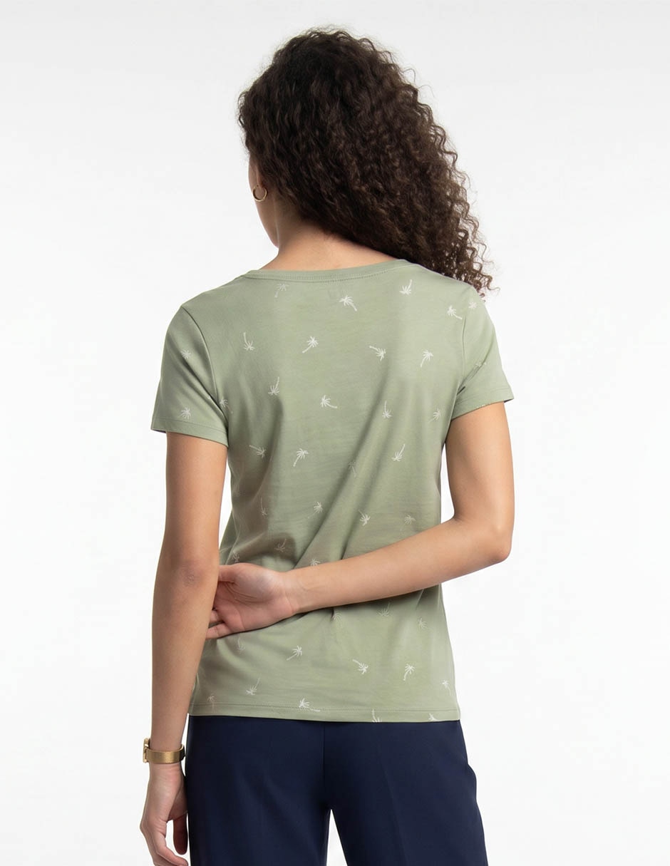 Playera manga corta cuello v para mujer