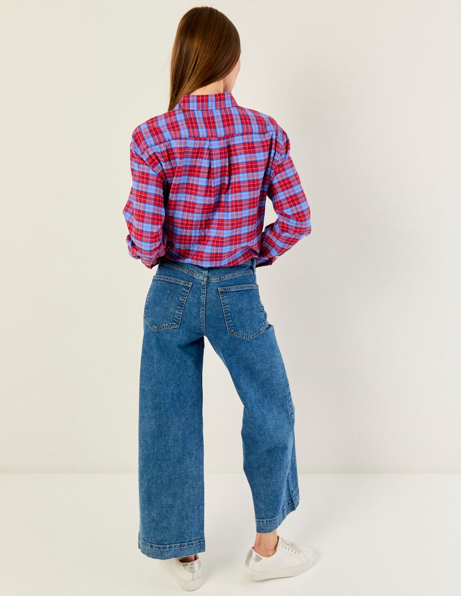 Jeans coulotte wide leg wide leg para mujer