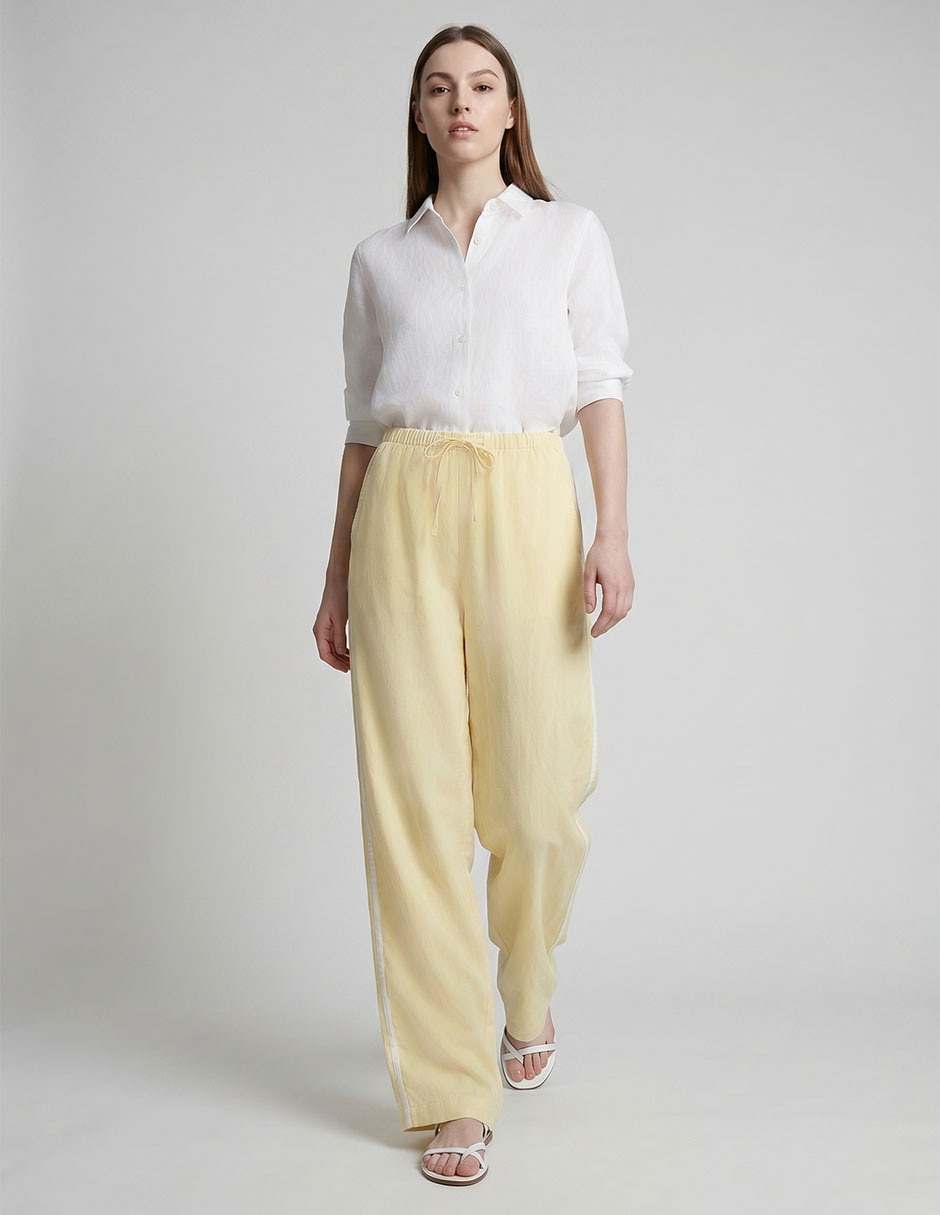 Pantalón Gap De Lino Para Mujer